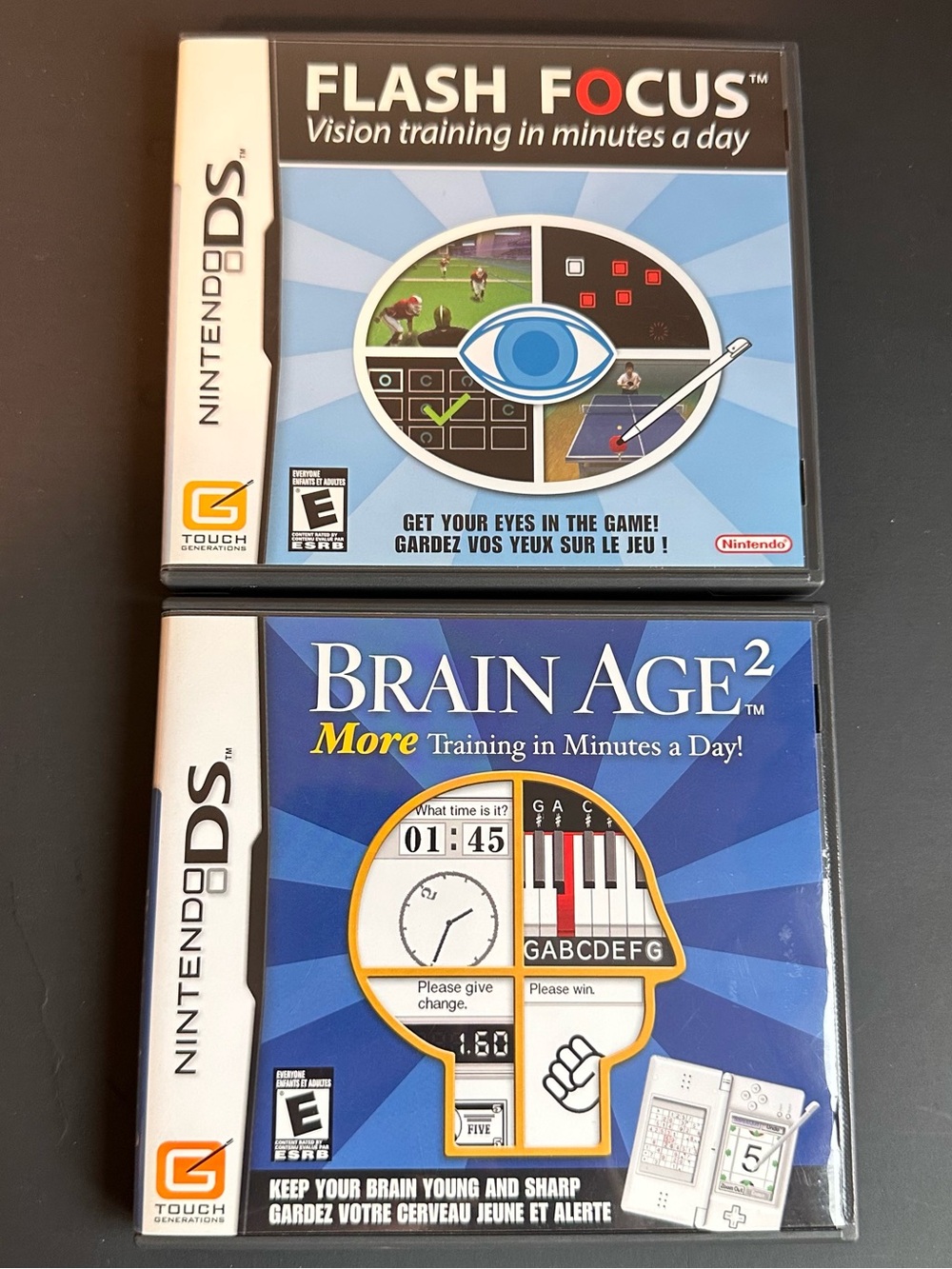 Nintendo DS Touch Generations Game Bundle - Brain Age 2 & Flash Focus